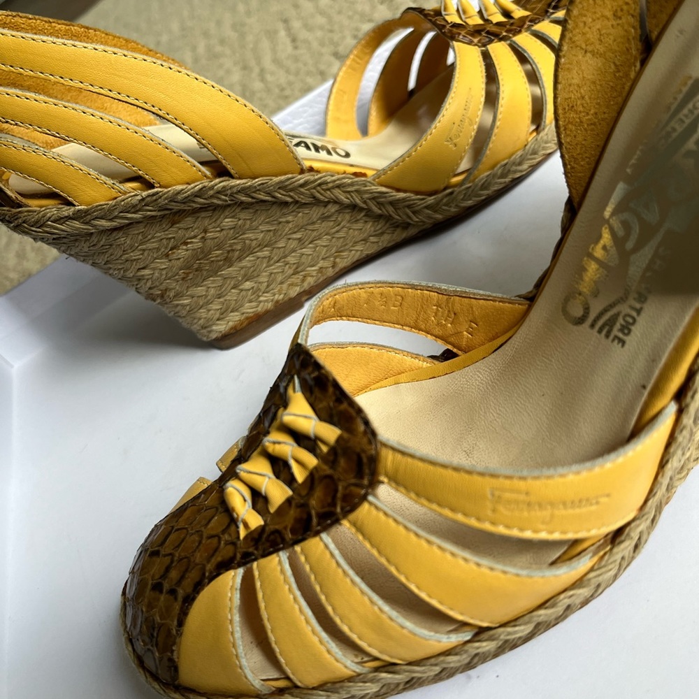 Salvatore Ferragamo Yellow Wedges - Picture 8 of 8
